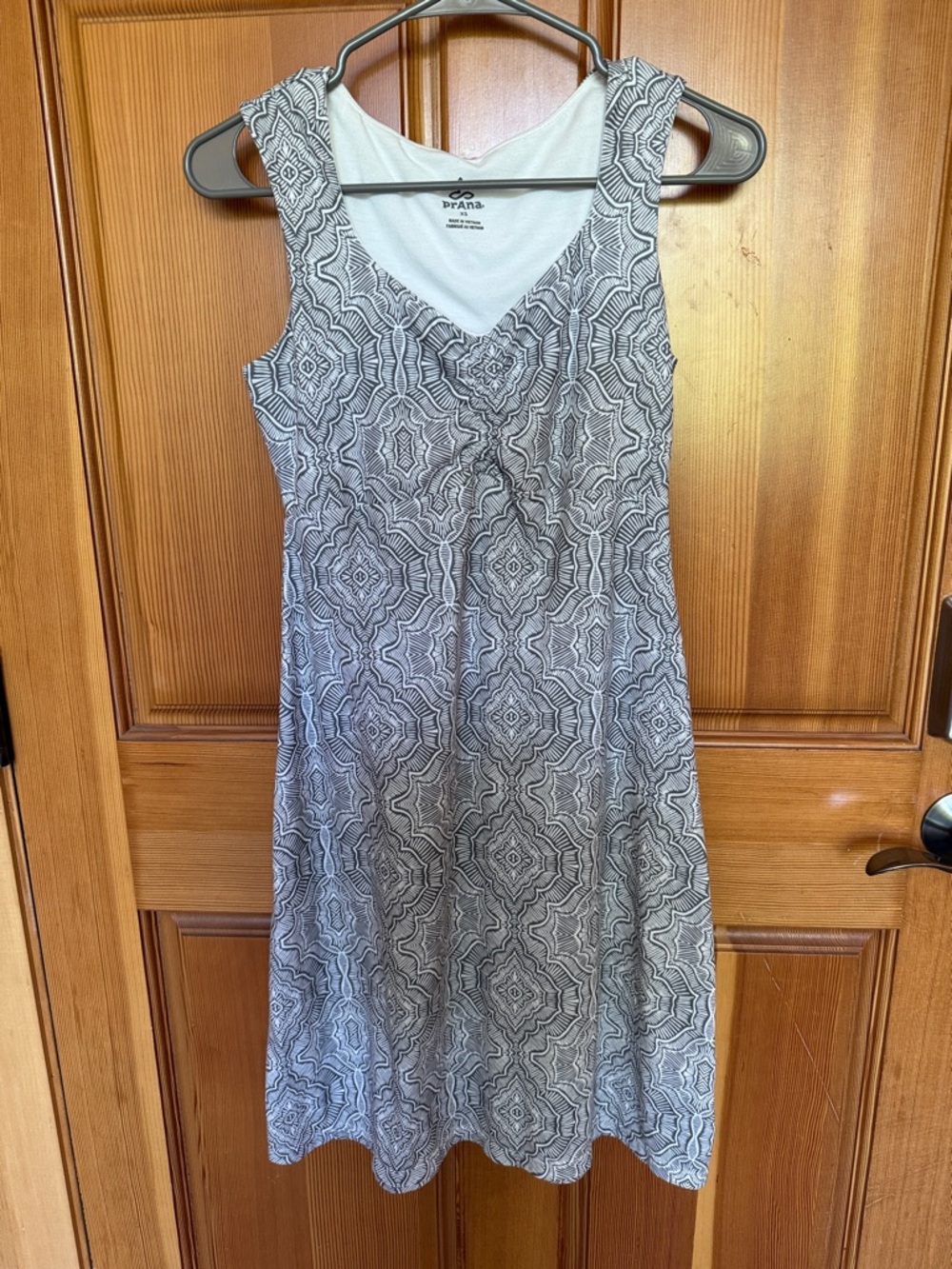 Prana Gray Geometric Sleeveless Dress